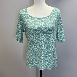 Time and Tru Women's Scoop Neck Elbow Sleeve Top | Large